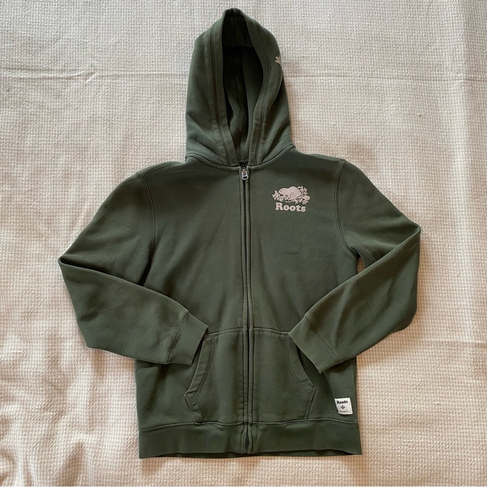Roots Kids Olive Zip-Up Hoodie